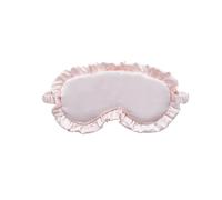 Antifaz de seda con volantes para dormir, cubierta de ojos para dormir, multicolor, parches opacos para que mujeres y hombres duerman mejor (rosa claro)