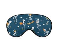 Antifaz de seda para bailar y esqueletos musicales, antifaz para dormir con los ojos vendados, para juegos, fiestas, viajes para dormir, antifaz para dormir, cubierta para ojos con correa elástica