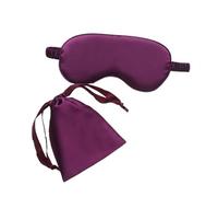 Antifaz de seda para dormir con bolsa de transporte, sombra de ojos de viaje para mujeres y hombres, cubierta de siesta, cómodo parche para ayudar a descansar (morado oscuro)