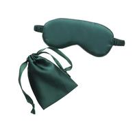 Antifaz de seda para dormir con bolsa de transporte, sombra de ojos de viaje para mujeres y hombres, cubierta de siesta, cómodo parche para ayudar a descansar (verde oscuro)
