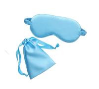 Antifaz de seda para dormir con bolsa de transporte, sombra de ojos de viaje para mujeres y hombres, cubierta de siesta, cómodo parche para ayudar a descansar (azul cielo)