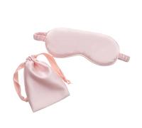 Antifaz de seda para dormir con bolsa de transporte, sombra de ojos para dormir de viaje para mujeres y hombres, cubierta de siesta, cómodo parche para ayudar a descansar (rosa dorado)