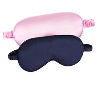 Antifaz de seda para dormir con correa ajustable, satén opaco para hombres y mujeres, cómoda sombra de ojos vendados para dormir por la noche (negro, rosa)