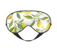 Antifaz de seda para dormir con estampado de limones tropicales frescos, cubierta suave con correa ajustable, cómoda para viajes, oficina y siesta