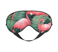Antifaz de seda para dormir con estampado de plantas suculentas y flamencos, con hebilla ajustable, elegante máscara de ojos para mujeres, viajes, siesta, trabajo, oficina
