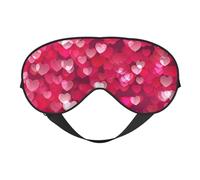Antifaz de seda para el día de San Valentín, con estampado de corazón, suave, cómoda, ajustable, para dormir
