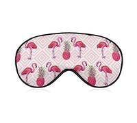 Antifaz de seda Pink Flamingo Pine Art Sleeping Mask Blindfold Eyeshade para viajes/siestas/yoga/avión/noche, Sleeping Eye Mask Eye Cover con banda elástica