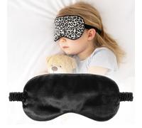 Antifaz de seda suave, cómodo antifaz para dormir, gafas de dormir con estampado de leopardo, vendas de ojos para dormir con banda elástica, máscara de ojos para dormir de seda para pausa y viaje