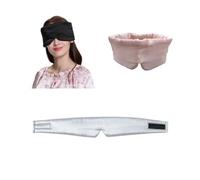 Antifaz de viaje para dormir de seda pura, antifaz para dormir con los ojos vendados, cubierta gruesa para los ojos, parche para mujeres y hombres, portátil (color al azar)