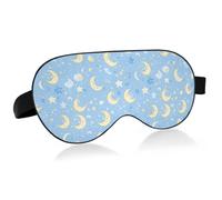 Antifaz de viaje simple azul bohemio esencial para dormir con banda elástica ajustable opaca transpirable cubierta de ojos de noche transporte público