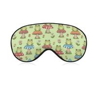 Antifaz de viaje transpirable sin presión, suave, con forma de rana y hongo, para la noche, cómodo