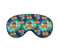 Antifaz de viaje transpirable y sin presión, con diseño de gato genial y sombrero, para cerveza, bebida divertida, suave, para la noche, cómodo