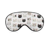 Antifaz de viaje transpirable y sin presión para ojos de gato, suave, para dormir, cómodo