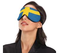 Antifaz esencial para dormir con la bandera nacional de Suecia con banda elástica ajustable opaca con correa ajustable, máscara para dormir para vuelo, viajes, siesta