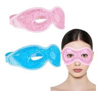 Antifaz Gel Frio Ojos 2 Piezas Mascarilla Ojos MáScara De Ojo Ajustable Gel Cooling Eye Mask Para Cansancio Ocular Ayuda A Dormir Reduce La HinchazóN MigrañA Belleza Rosa, Azul