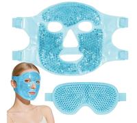 Antifaz Gel Frio y Mascarilla Gel Frio Cara, Mascarilla Facial de Gel Reutilizable | Frío y Calor | Correa Ajustable | Cuidado Facial Refrescante y Relajante