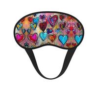 Antifaz ligero, cómodo y colorido con diseño de corazones de amor, con correa elástica para dormir, viajar, trabajar por turnos y meditar. Antifaz con bloqueo de luz.