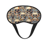 Antifaz ligero y cómodo para dormir, viajar, trabajar por turnos y meditar. Diseño de calavera vintage del Día de los Muertos. Antifaz 3D sin presión para niñas, mujeres y niños.