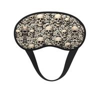 Antifaz ligero y cómodo para dormir y meditar durante viajes: diseño de calaveras y flores del Día de los Muertos. Antifaz para dormir sin presión para hombres, mujeres y niños.