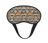 Antifaz ligero y cómodo para dormir y meditar en viajes - Arte de calavera de azúcar del Día de los Muertos. Antifaz para dormir sin presión para viajes, ideal para hombres, mujeres y niños.