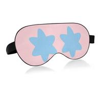 Antifaz minimalista con estrellas azules y rosas para viajes, con banda elástica ajustable, opaca, para motel, para oficina