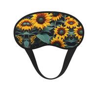 Antifaz opaca para dormir con estampado de girasoles silvestres, cómoda cubierta para los ojos, banda elástica ajustable, perfecta para viajes, siestas, meditación