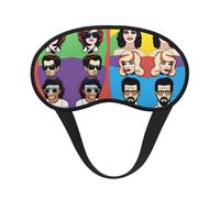Antifaz opaca para dormir con estampado de iconos de la cultura pop, bloquea la luz, cómodo, ideal para viajes, camping, meditación y yoga