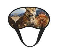 Antifaz opaca para dormir con estampado de leopardo en busca de presas, cómoda cubierta para los ojos, ajustable, perfecta para viajes, meditación y camping
