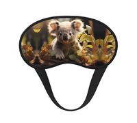Antifaz opaca para dormir con estampado de plantas de koala, cómoda cubierta para los ojos, ajustable, perfecta para viajes, meditación y camping