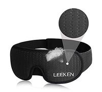 Antifaz para dormir 3D LEEKEN, antifaz para dormir 100% con luces para hombres y mujeres, cubierta de tela para viajes, siestas, dormir de noche, cómodo y transpirable, Negro