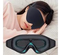 Antifaz para dormir 3D negro con puente nasal hueco, espuma viscoelástica + tela de licra, máscara ligera para hombres y mujeres, ajustable para dormir profundo, esencial para viajes