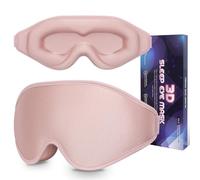 Antifaz para dormir 3D para dormir, 100% bloqueo de luz, cubre los ojos con correa ajustable para los ojos para mujer, espuma viscoelástica, color rosa