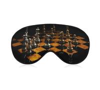 Antifaz para dormir, ajedrez relleno de seda de morera premium, antifaz para dormir de seda más suave y transpirable