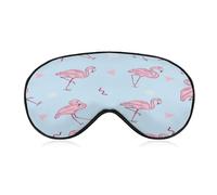 Antifaz para dormir, antifaz de seda con diseño de flamenco con correa ajustable para dormir, cubierta para sombra de ojos, bloquea la luz y reduce los ojos hinchados.