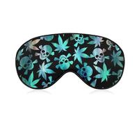 Antifaz para dormir, antifaz elástico para dormir, unisex, cómoda máscara para dormir, para viajes en avión, yoga, siesta, compatible con hojas de canna zules, calaveras trippy, huesos cruzados, c