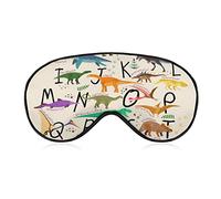 Antifaz para dormir, antifaz opaco compatible con lindo alfabeto dinosaurio antifaz para dormir con correa ajustable, suave y cómodo venda nocturna para mujeres, hombres, ojos durmiendo, turnos de t