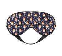 Antifaz para dormir, antifaz para dormir, para mujeres y hombres, cubreojos opacos para viajes/dormir, lindo perro corgi, divertido máscara de ojos de luna y estrellas