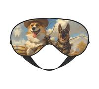 Antifaz para dormir, antifaz para dormir, para mujeres y hombres, cubreojos opacos para viajes/dormir, máscara de ojos de pastor alemán corgi de granja