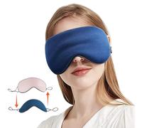 Antifaz para dormir, antifaz para dormir, sueño cálido y refrescante de dos caras, ojo para súper suave con trabillas ajustables para las orejas, bloquea la luz para hombres y mujeres