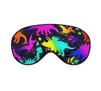 Antifaz para dormir Blackout Eye Mask para hombres y mujeres Compatible con Cool Neon Dinosaurs Sleeping Mask, cómodo y suave venda para dormir para viajes de meditación