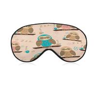 Antifaz para dormir, búho durmiendo relleno de seda de morera premium, antifaz para dormir de seda más suave y transpirable