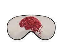 Antifaz para dormir, cerebro humano, corazones rojos, máscara para dormir para mujeres y hombres, correa ajustable, cubierta de ojos vendados, para viajes, yoga, siesta, trabajo