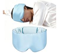 Antifaz para Dormir Cómoda máscara de ojos con protección solar Mascarilla para ojos que no daña la piel Imprescindibles para viajar Dos caras dos sentimientos (Versión básica azul claro)