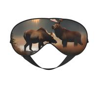 Antifaz para dormir cómodo con estampado de oso de ciervo, para hombres y mujeres, ligero, para viajes, siesta, meditación, yoga, trabajo