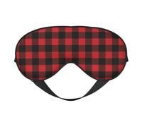 Antifaz para dormir cómodo con estampado rojo y negro a cuadros, para hombres y mujeres, ligero, para viajes, siesta, meditación, yoga, trabajo