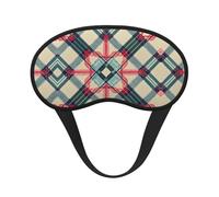 Antifaz para dormir cómodo y súper suave con diseño de cuadros escoceses retro, con correa ajustable para viajes, siestas, yoga, aviones y noches. Antifaz sin presión.