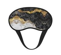 Antifaz para dormir cómodo y súper suave con diseño de mármol negro dorado y correa ajustable para viajes, siestas, yoga, aviones y noches. Antifaz sin presión.