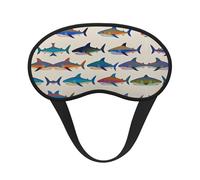 Antifaz para dormir cómodo y súper suave con diseño de tiburón y pez oceánico, con correa ajustable para viajes, siestas, yoga, aviones y noches. Antifaz sin presión.