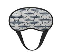 Antifaz para dormir cómodo y súper suave con diseño de tiburón y pez oceánico, con correa ajustable para viajes, siestas, yoga, aviones y noches. Antifaz sin presión.