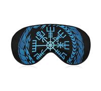 Antifaz para dormir Cómodo y supersuave Antifaz para dormir con correa elástica para siestas Viajes Ojo seco, antifaz para dormir Cubierta para ojos Brújula rúnica mágica Vegvisir of Blue Dragon Vikin